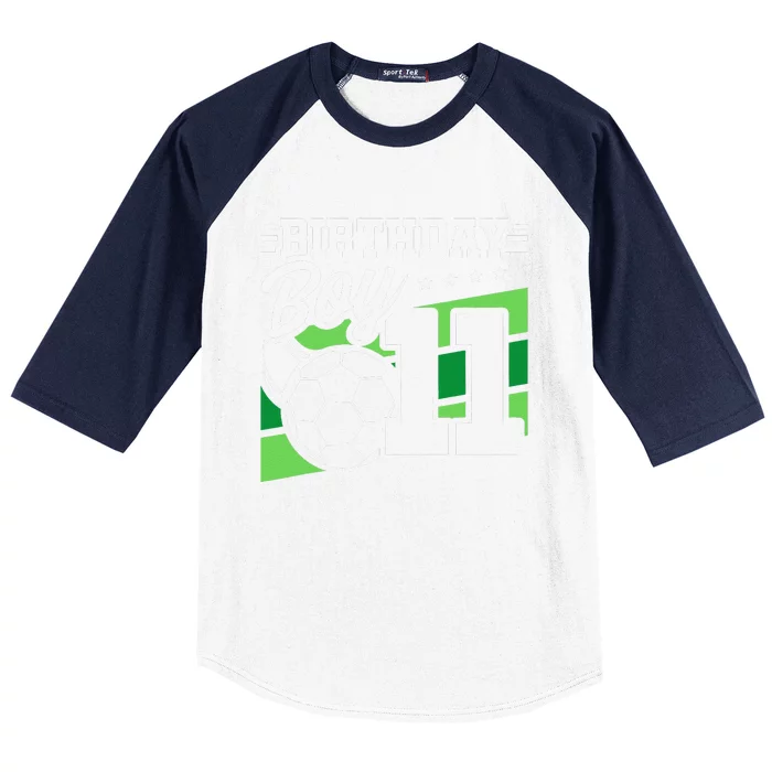 Soccer Birthday Party 11 Year Old Boy 11th Birthday Baseball Sleeve Shirt