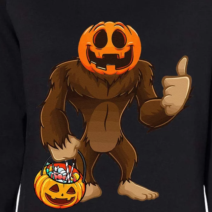 Scary Bigfoot Pumpkin Head Halloween Costume Funny Womens California Wash Sweatshirt