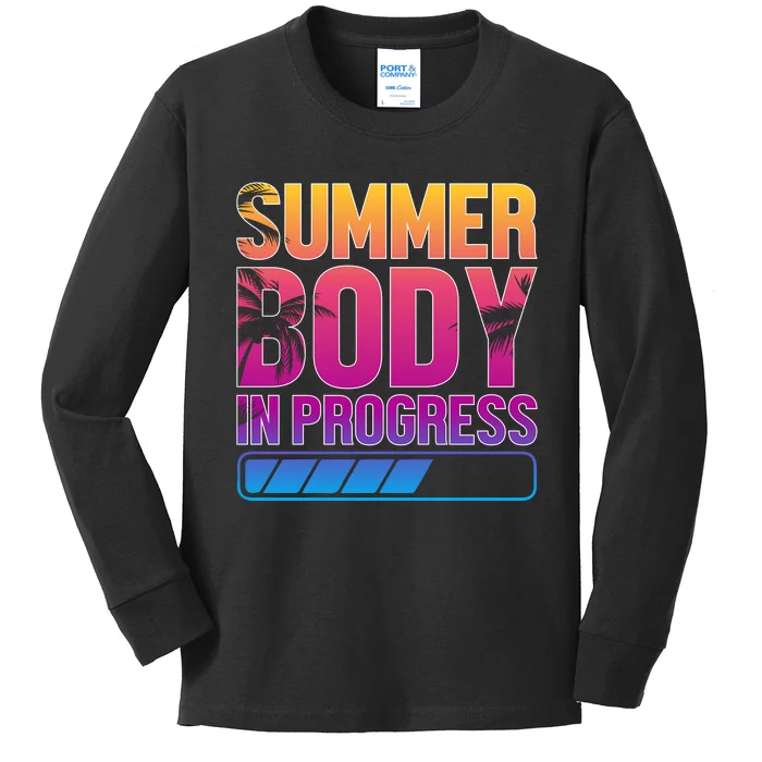 Summer Body Progress Motif Kids Long Sleeve Shirt