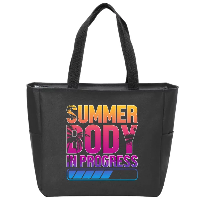 Summer Body Progress Motif Zip Tote Bag