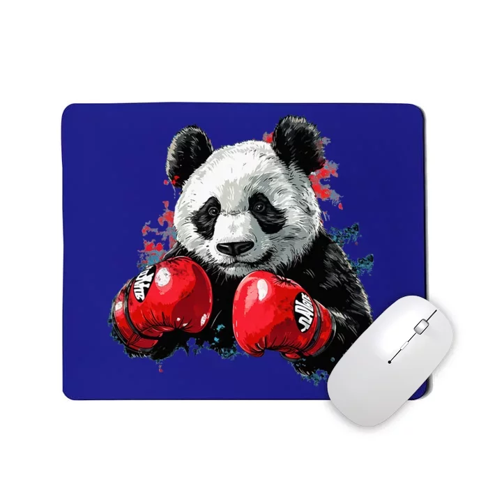 Sport Boxing Panda Costume With Boxing Gloves Mousepad