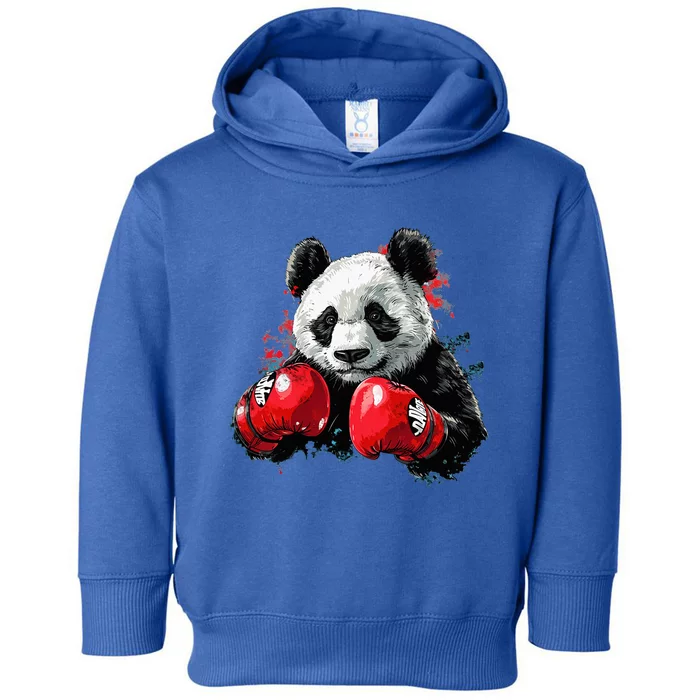 Sport Boxing Panda Costume With Boxing Gloves Toddler Hoodie