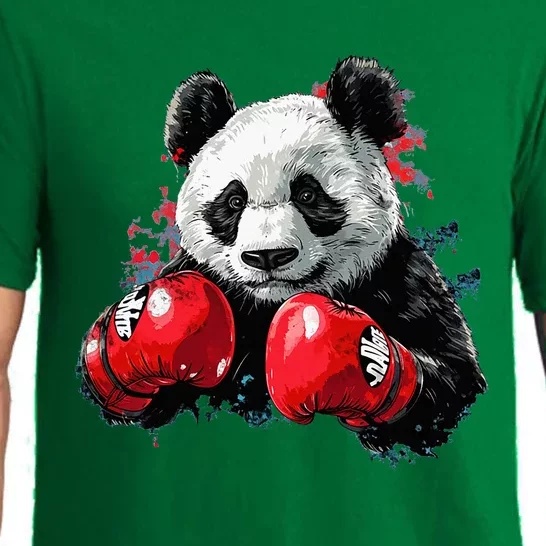 Sport Boxing Panda Costume With Boxing Gloves Pajama Set