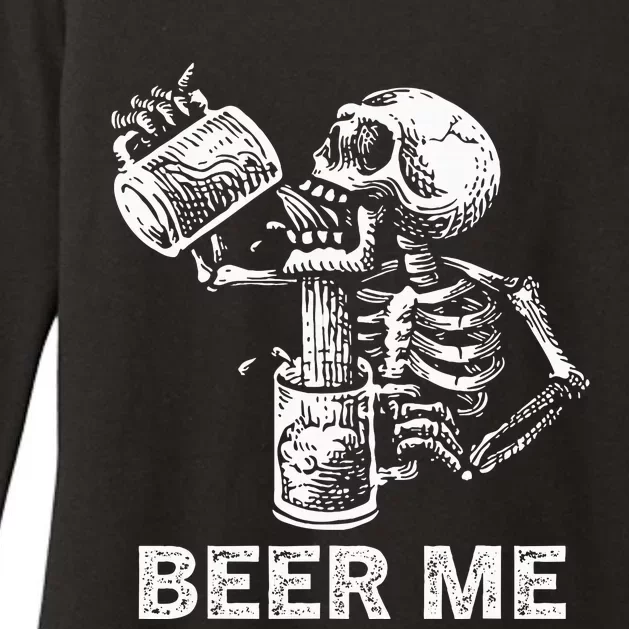 Skeleton Beer Party Halloween Gift Womens CVC Long Sleeve Shirt