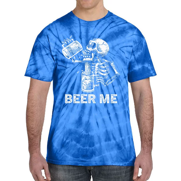 Skeleton Beer Party Halloween Gift Tie-Dye T-Shirt