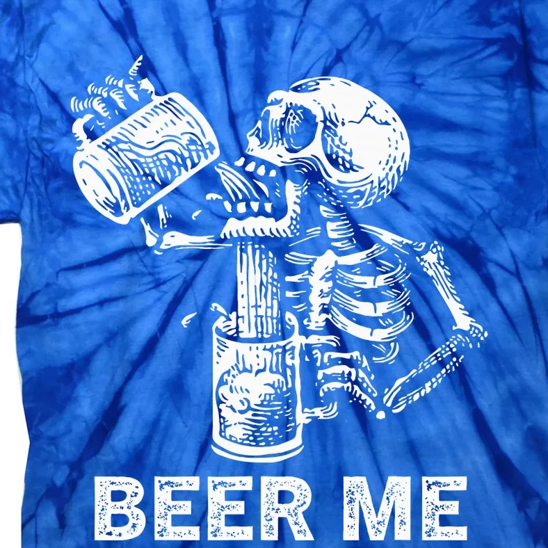 Skeleton Beer Party Halloween Gift Tie-Dye T-Shirt