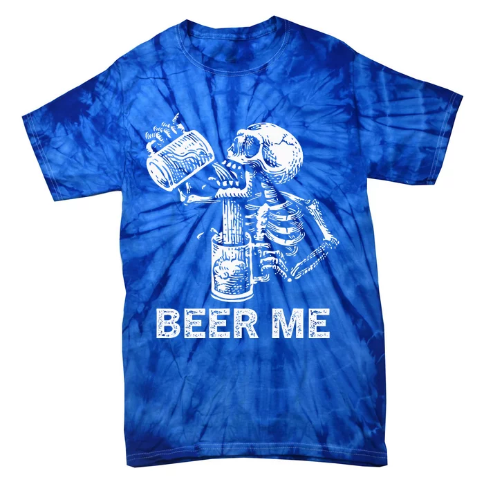 Skeleton Beer Party Halloween Gift Tie-Dye T-Shirt