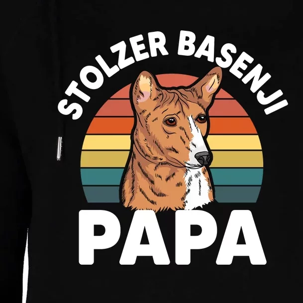 Stolzer Basenji Papa Womens Funnel Neck Pullover Hood