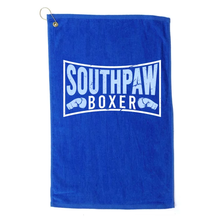 Southpaw Boxer Proud Left Handed Boxing Gloves Quote Cute Gift Platinum Collection Golf Towel