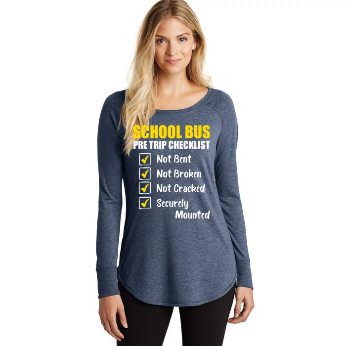 School Bus Pre Trip Checklist School Bus Driver Appreciation Women's Perfect Tri Tunic Long Sleeve Shirt