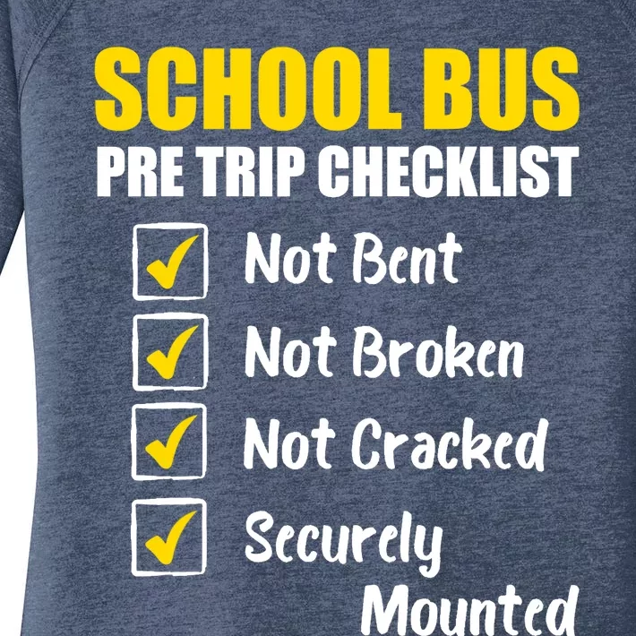 School Bus Pre Trip Checklist School Bus Driver Appreciation Women's Perfect Tri Tunic Long Sleeve Shirt