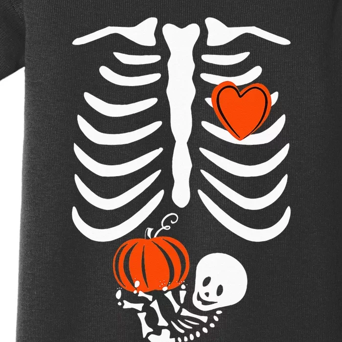 Skeleton Baby Pregnant Xray Rib Cage Halloween Costume Baby Bodysuit