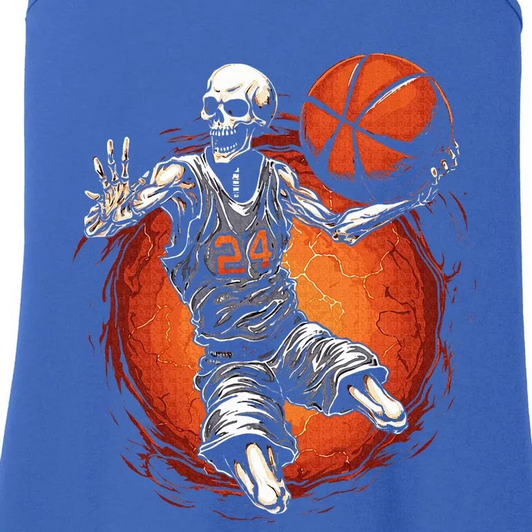 Spooky Basketball Player Skeleton Halloween Ladies Essential Tank