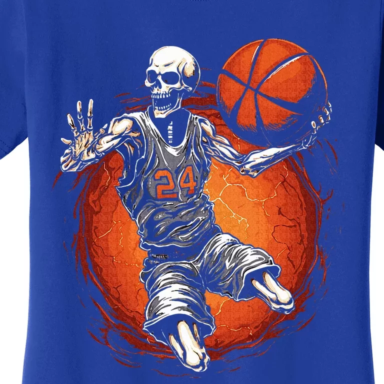 Spooky Basketball Player Skeleton Halloween Women's T-Shirt