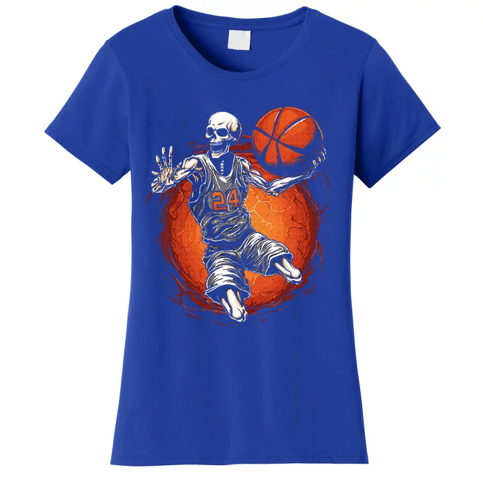 Spooky Basketball Player Skeleton Halloween Women's T-Shirt