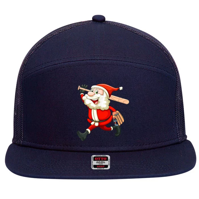 Santa Baseball Player Christmas Cute Sport XMas Pajama Pj 7 Panel Mesh Trucker Snapback Hat