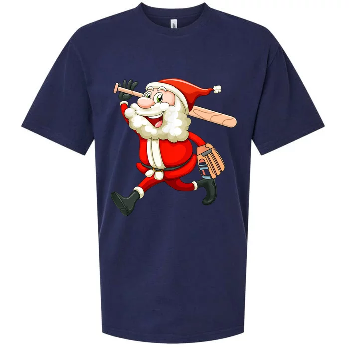 Santa Baseball Player Christmas Cute Sport XMas Pajama Pj Sueded Cloud Jersey T-Shirt