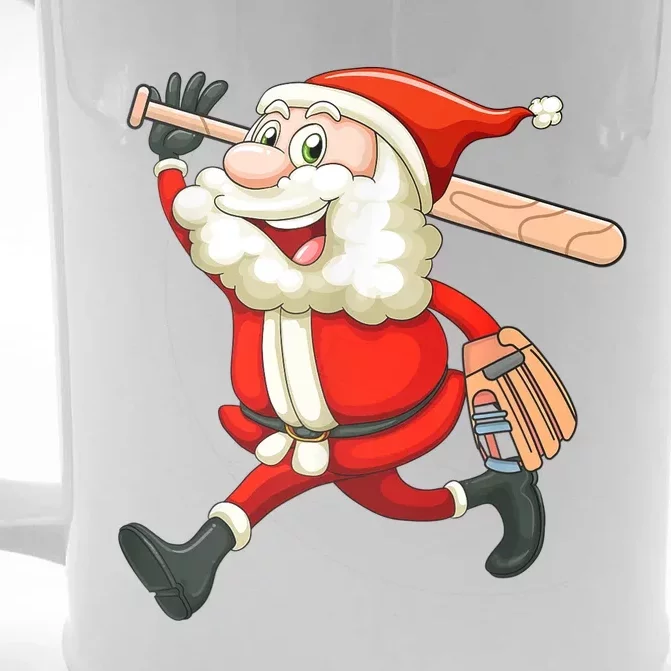 Santa Baseball Player Christmas Cute Sport XMas Pajama Pj Front & Back Beer Stein