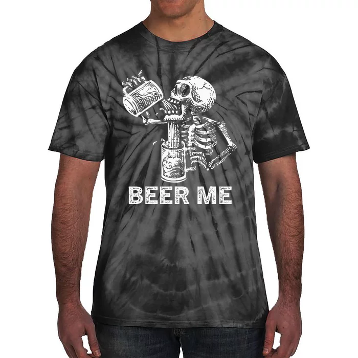 Skeleton Beer Party Halloween Gift Tie-Dye T-Shirt