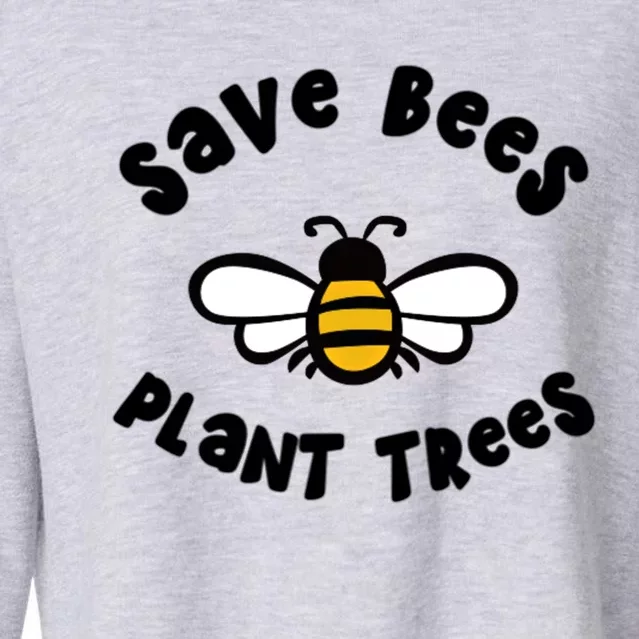 Save Bees Plant Trees Beekeeper Honey Conservation Earth Gift Cropped Pullover Crew