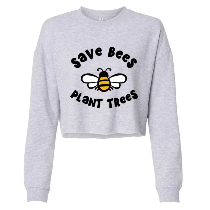 Save Bees Plant Trees Beekeeper Honey Conservation Earth Gift Cropped Pullover Crew