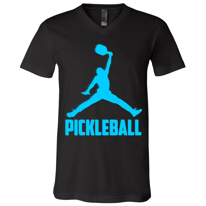 Sky Blue Pickleball Sports Logo V-Neck T-Shirt