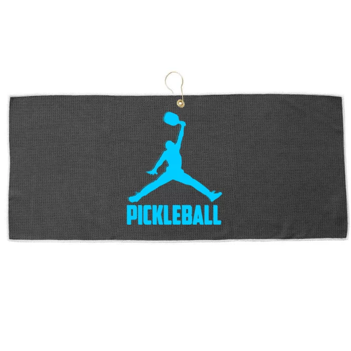 Sky Blue Pickleball Sports Logo Large Microfiber Waffle Golf Towel