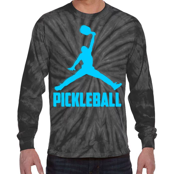 Sky Blue Pickleball Sports Logo Tie-Dye Long Sleeve Shirt