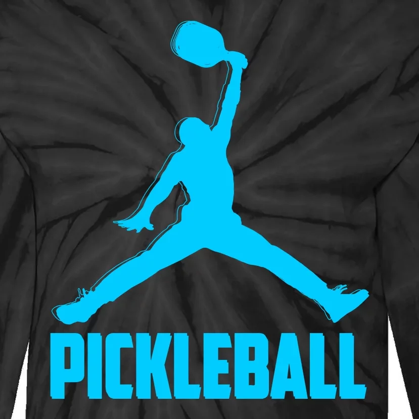 Sky Blue Pickleball Sports Logo Tie-Dye Long Sleeve Shirt