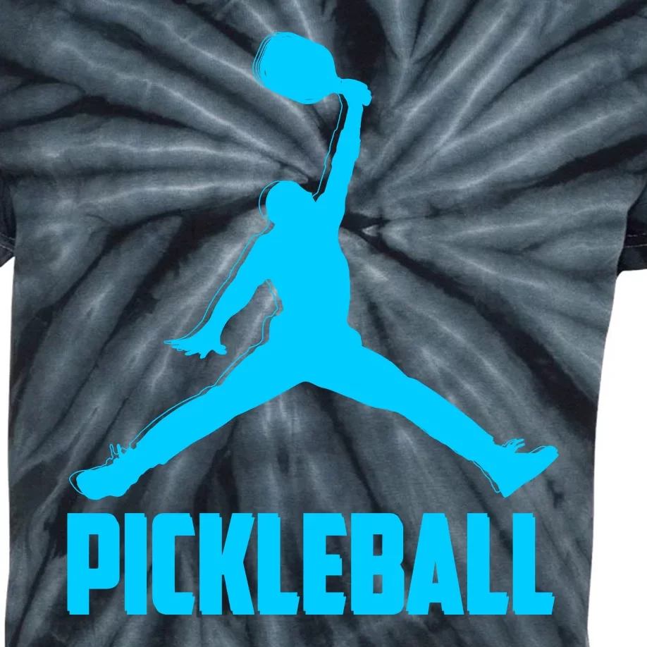 Sky Blue Pickleball Sports Logo Kids Tie-Dye T-Shirt