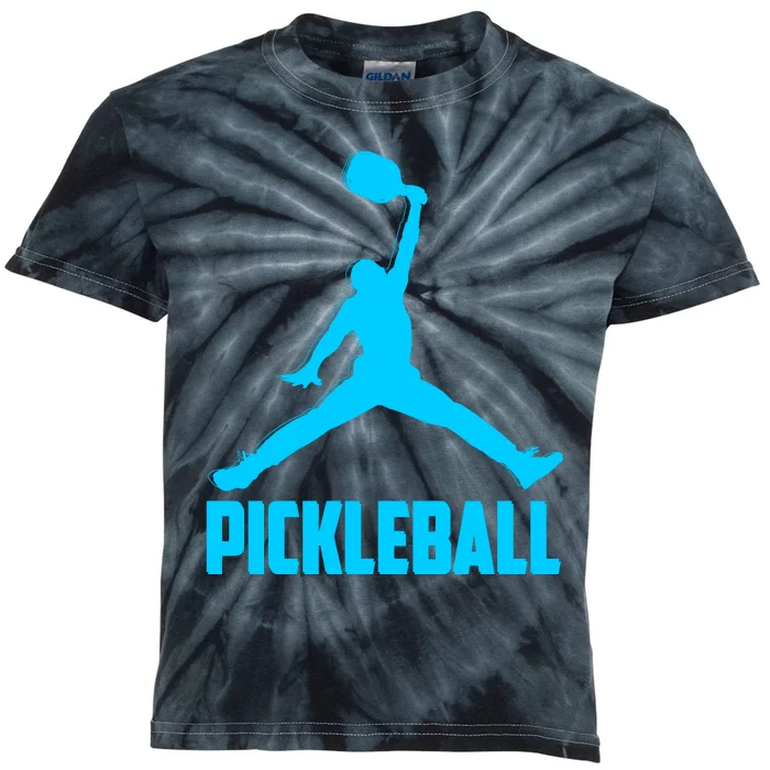 Sky Blue Pickleball Sports Logo Kids Tie-Dye T-Shirt