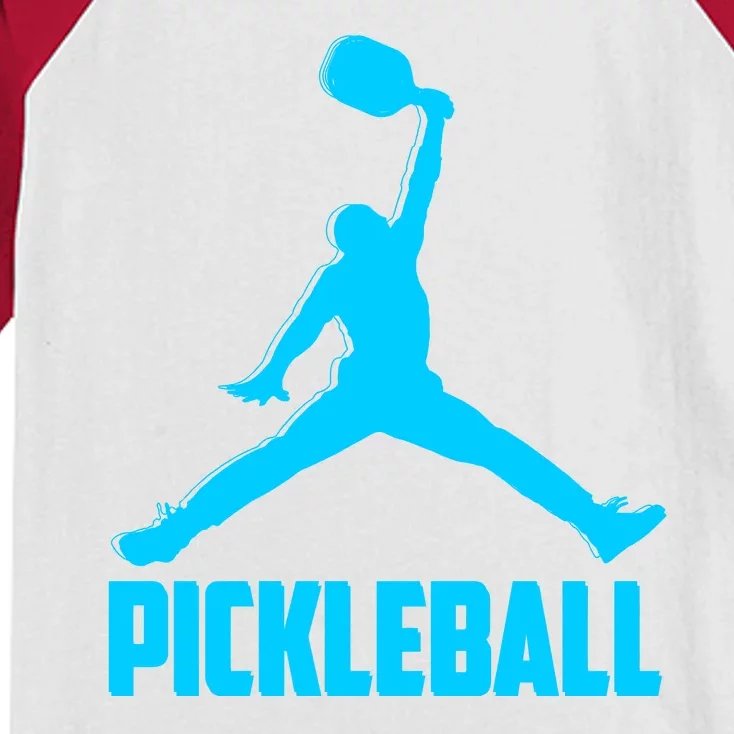 Sky Blue Pickleball Sports Logo Kids Colorblock Raglan Jersey