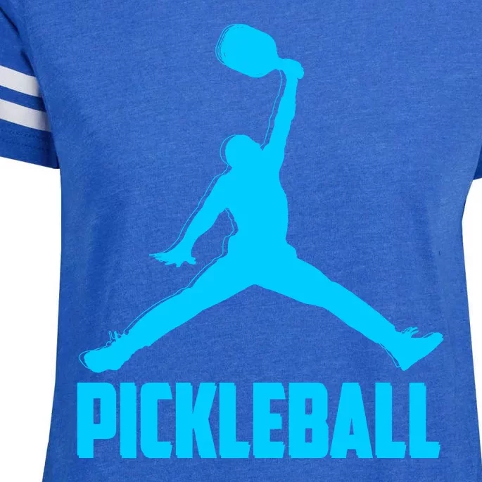 Sky Blue Pickleball Sports Logo Enza Ladies Jersey Football T-Shirt