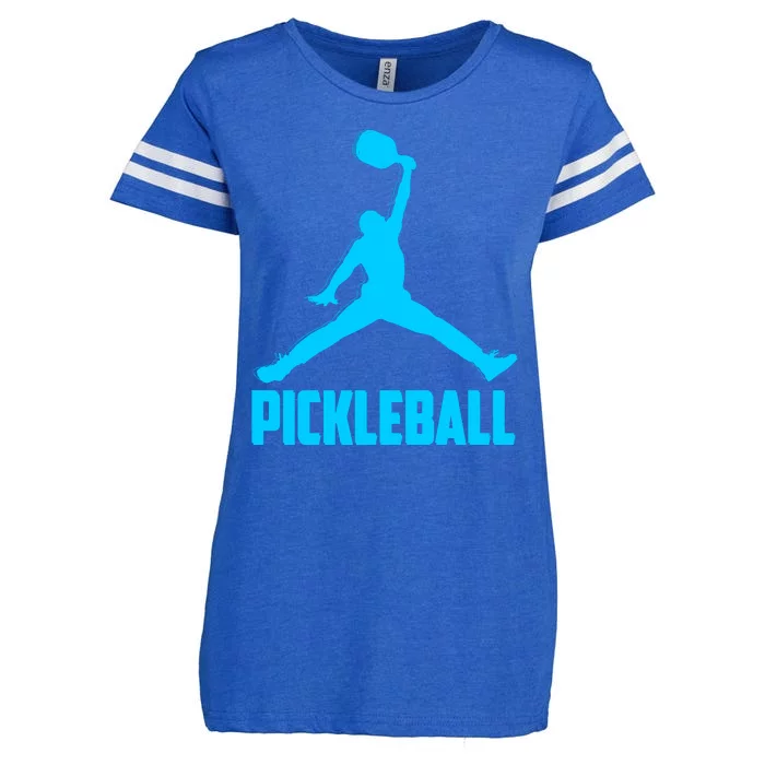 Sky Blue Pickleball Sports Logo Enza Ladies Jersey Football T-Shirt