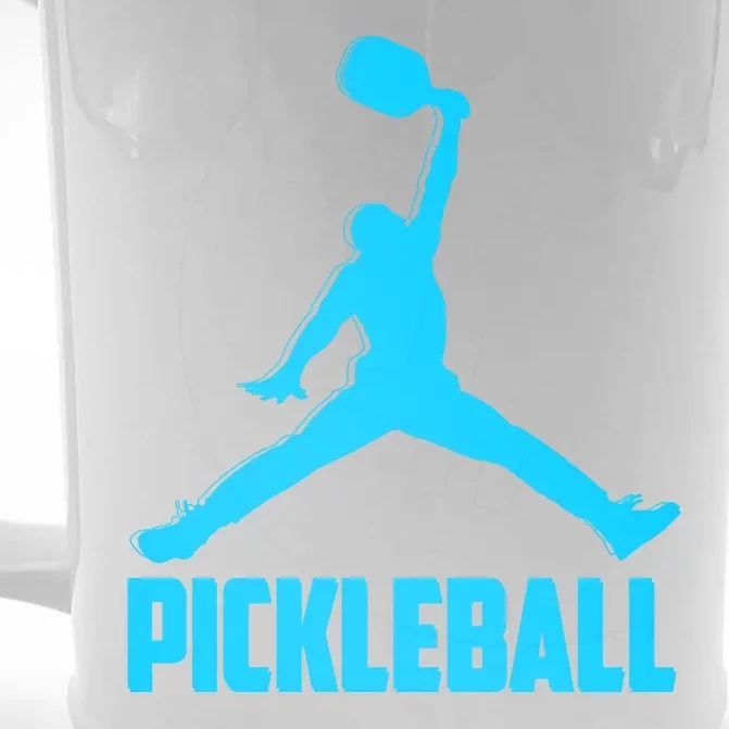 Sky Blue Pickleball Sports Logo Front & Back Beer Stein