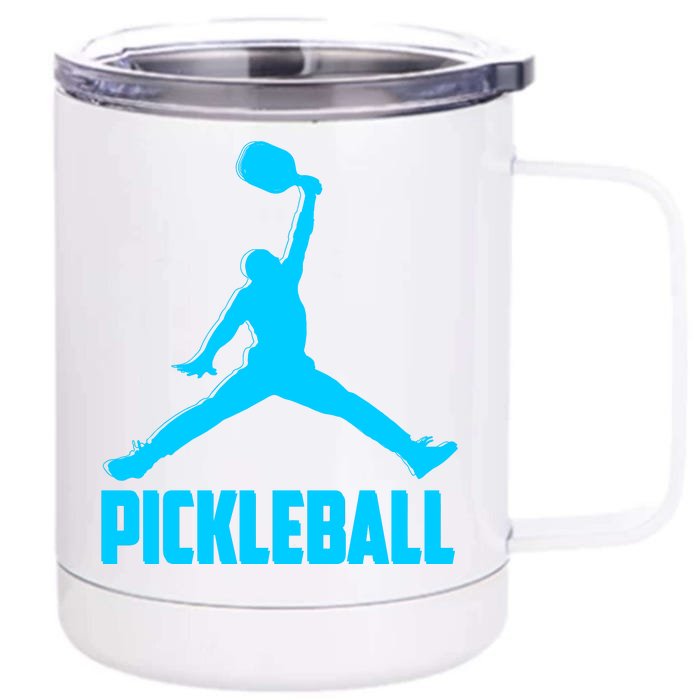 Sky Blue Pickleball Sports Logo Front & Back 12oz Stainless Steel Tumbler Cup