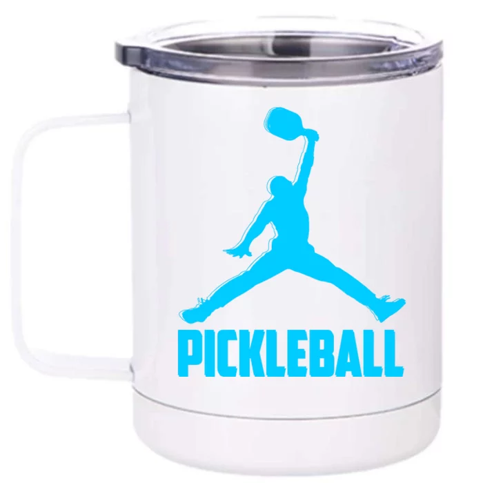 Sky Blue Pickleball Sports Logo Front & Back 12oz Stainless Steel Tumbler Cup