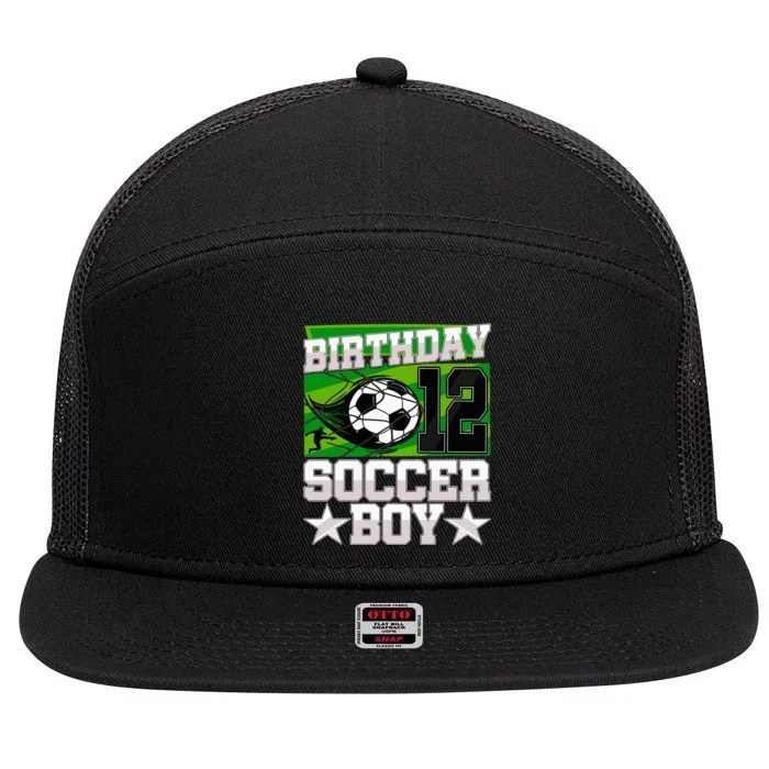 Soccer Birthday Party 12th Birthday 12 Years Old 7 Panel Mesh Trucker Snapback Hat