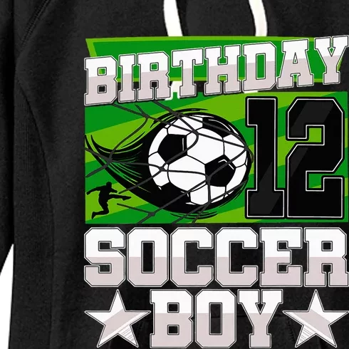 Soccer Birthday Party 12th Birthday 12 Years Old Women's Fleece Hoodie