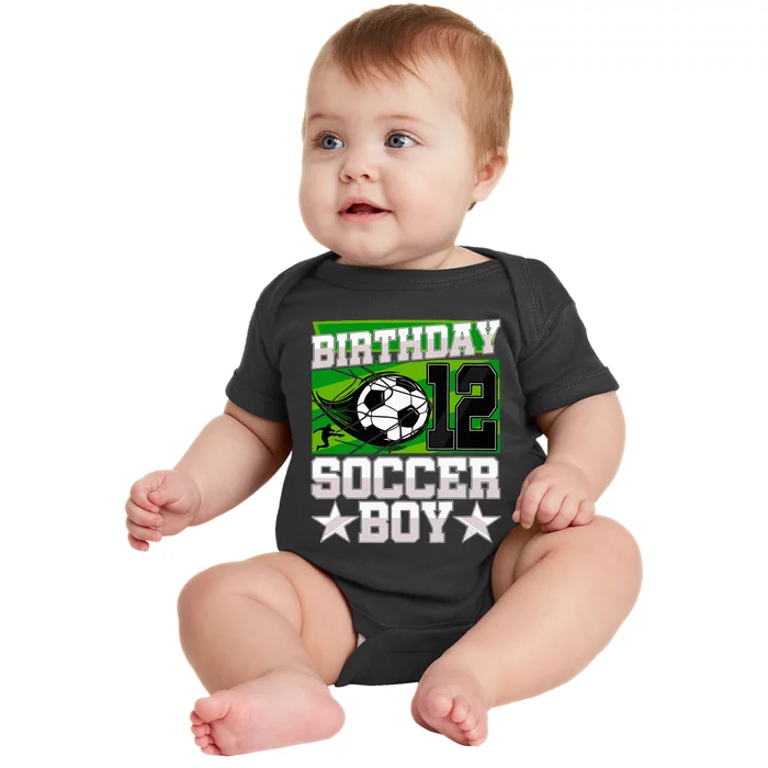 Soccer Birthday Party 12th Birthday 12 Years Old Baby Bodysuit