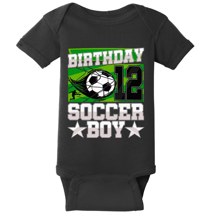 Soccer Birthday Party 12th Birthday 12 Years Old Baby Bodysuit