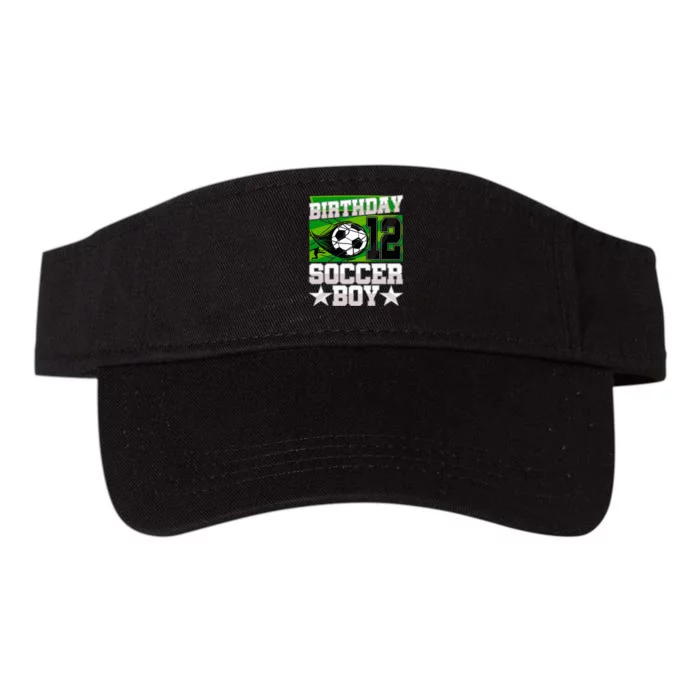 Soccer Birthday Party 12th Birthday 12 Years Old Valucap Bio-Washed Visor