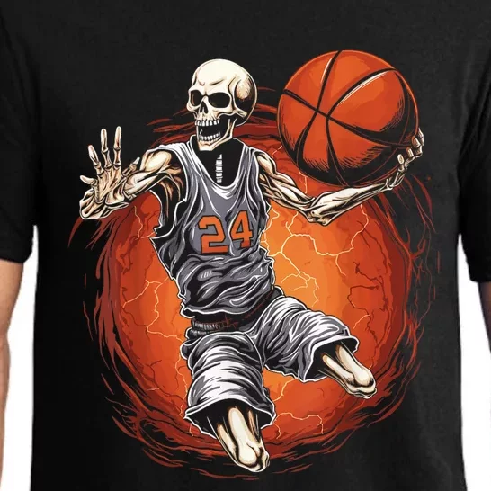 Spooky Basketball Player Skeleton Halloween Kids Pajama Set