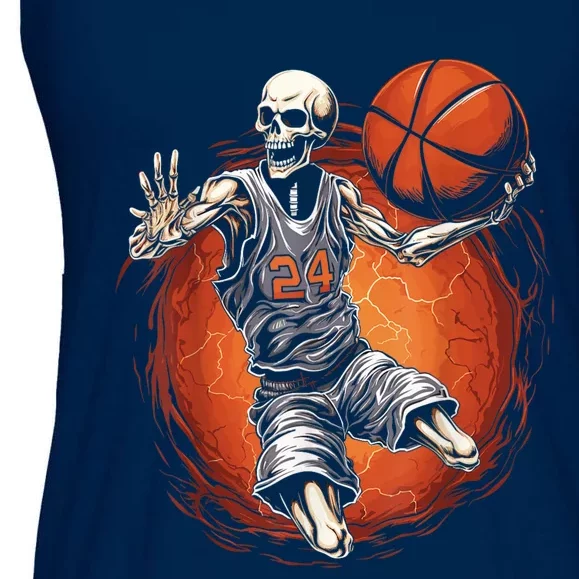 Spooky Basketball Player Skeleton Halloween Kids Ladies Essential Flowy Tank