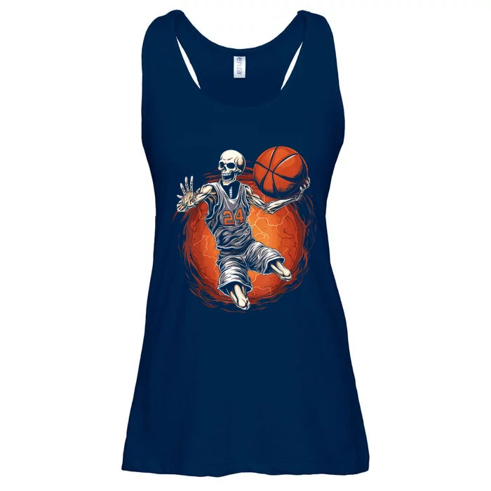 Spooky Basketball Player Skeleton Halloween Kids Ladies Essential Flowy Tank