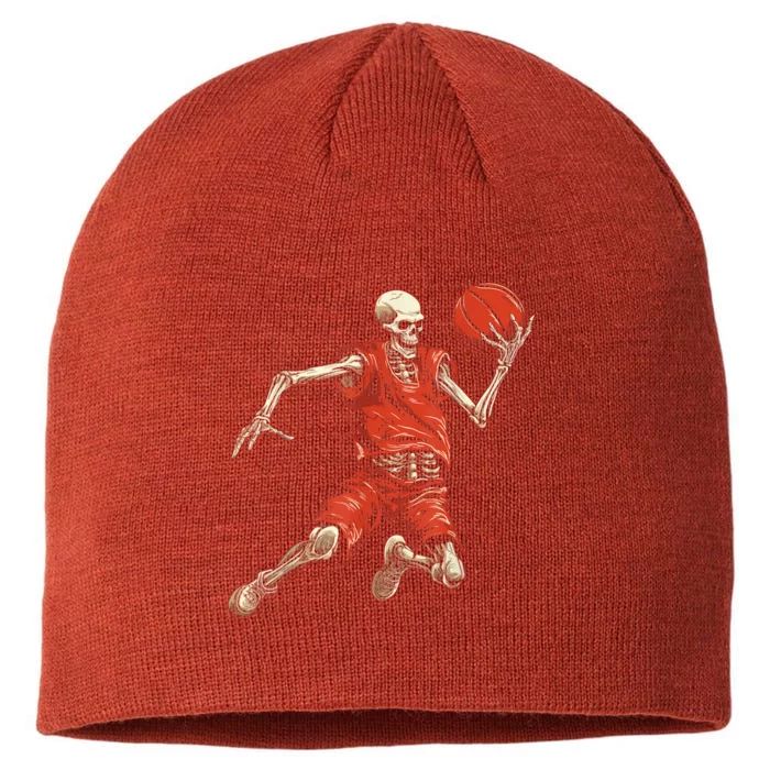 Spooky Basketball Player Skeleton Halloween 8 1/2in Sustainable Knit Beanie