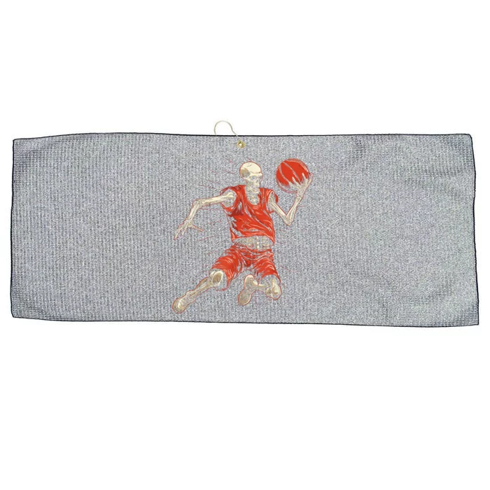 Spooky Basketball Player Skeleton Halloween Large Microfiber Waffle Golf Towel