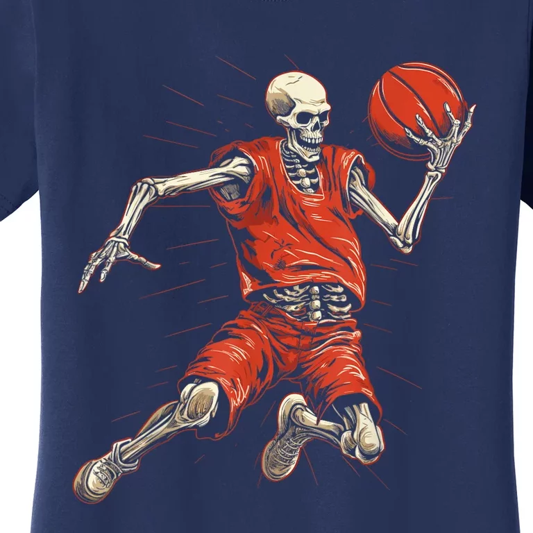 Spooky Basketball Player Skeleton Halloween Women's T-Shirt