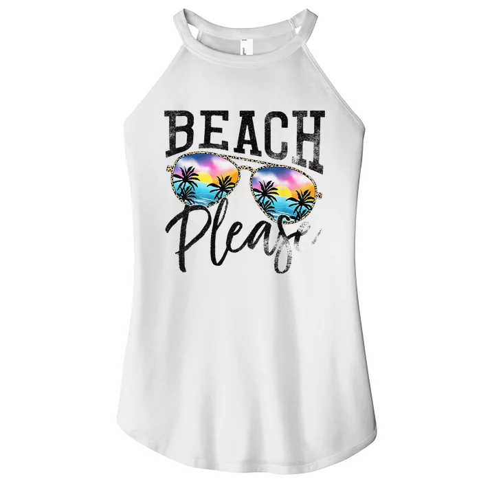 Sunglasses Beach Please Hawaii Beach Hello Summer Holidays Women’s Perfect Tri Rocker Tank