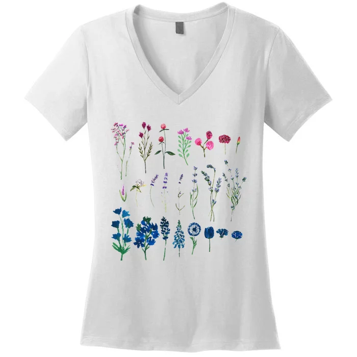 Subtle Bi Pride Bisexual Flowers Flag Discreet Pride Apparel Women's V-Neck T-Shirt